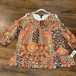 Style & Co Retro Charm Cold Shoulder NWT